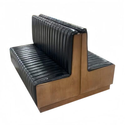 Booth 25 L-Shaped Black Leather Corner Booth