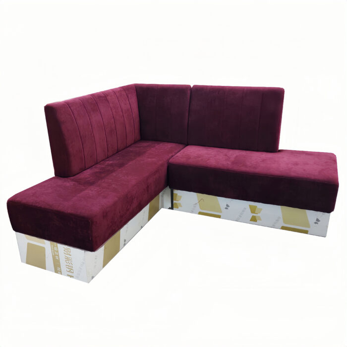 BOOTH- (28) Booth 28 Luxury L-Shaped Purple Corner Booth