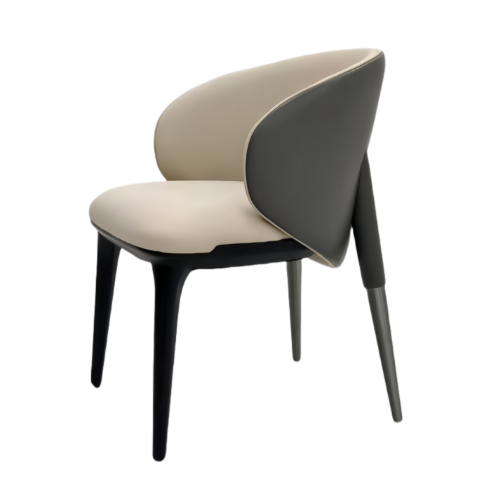 CY- (11) Minimalist Two-Tone Upholstered Chair