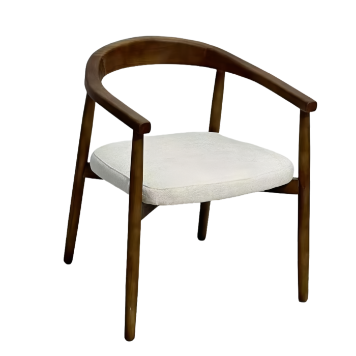 CY- (16) Scandinavian Solid Wood Chair with White Cushion