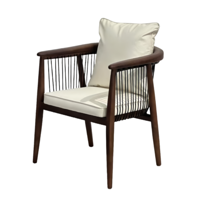 Rattan Back Solid Wood Dining Chair