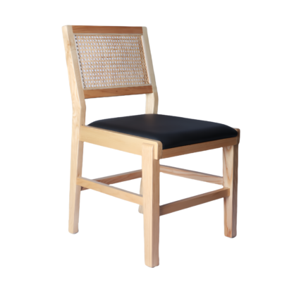 CY- (4) Classic Solid Wood Dining Chair with Black Seat