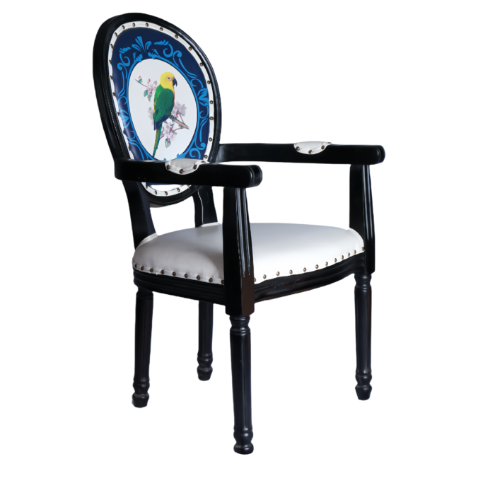 Retro Style Dining Chair with Decorative Backrest