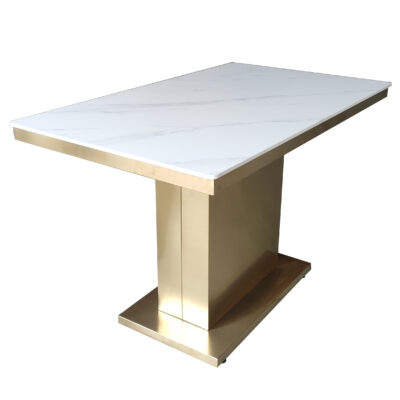 CZ-9 Marble Top Gold Base Table
