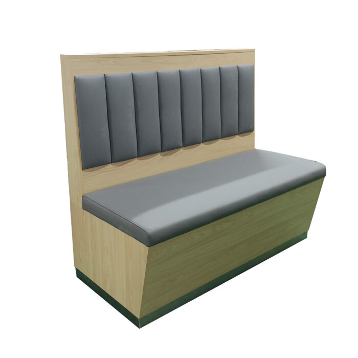 BH-002 Vertical Channel Wooden Base Restaurant Booth Seating