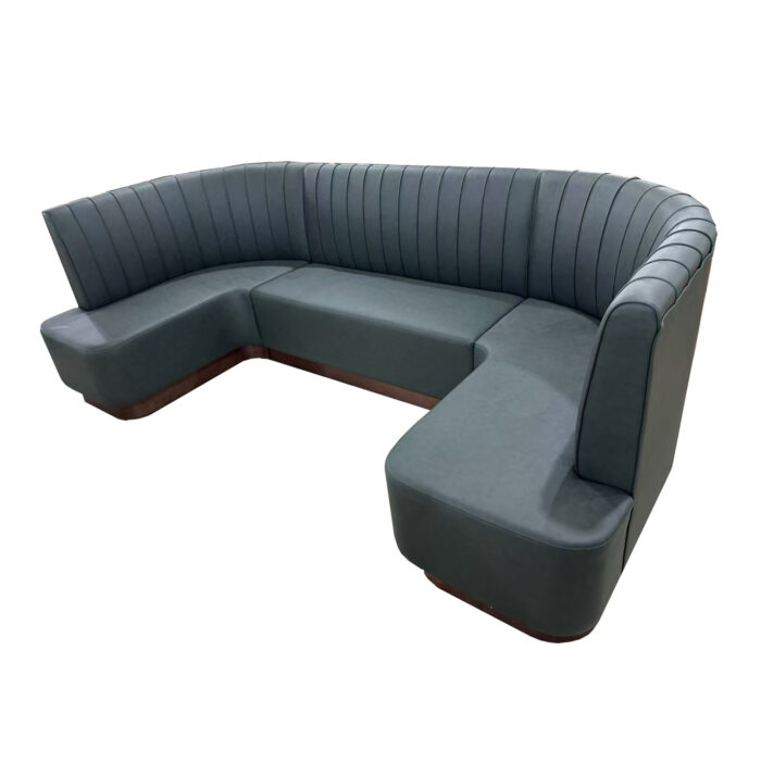 BH-044 Curved U-Shaped Vertical Channel Restaurant Booth Seating