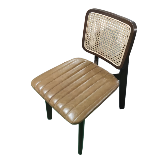 CY-85 Rattan Back Upholstered Seat Restaurant Dining Chair