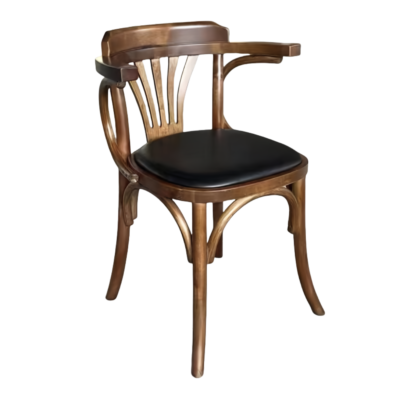 CY (97) CY-97 Bentwood Armrest Upholstered Seat Restaurant Dining Chair