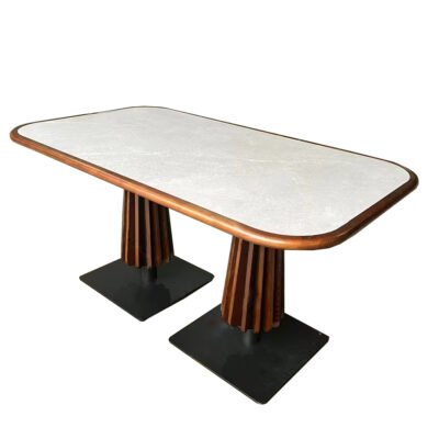 CZ-41 Rounded Corner Double Pedestal Restaurant Dining Table