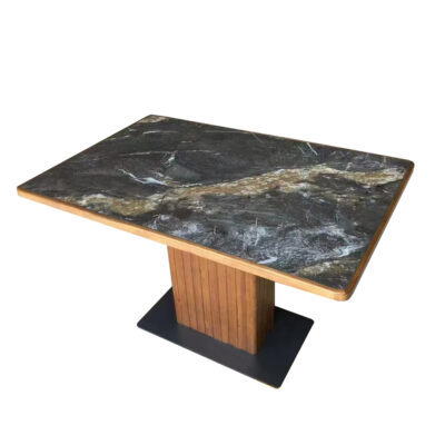 CZ-42 Stone-Look Top Wooden Base Restaurant Dining Table