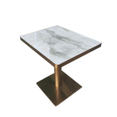 CZ-52 Square Stone-Look Top Metal Base Restaurant Dining Table