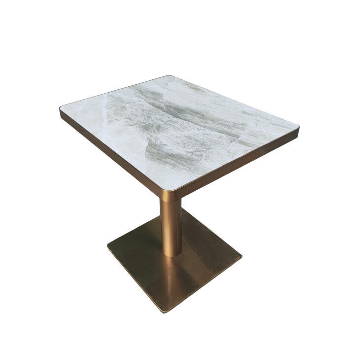 CZ-52 Square Stone-Look Top Metal Base Restaurant Dining Table