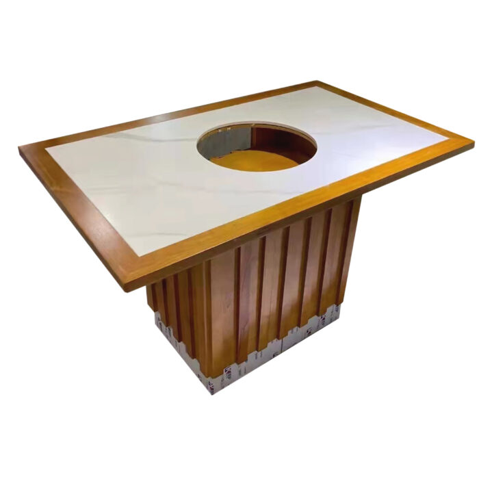 TB-1 Round Cutout Fluted Base Restaurant Dining Table