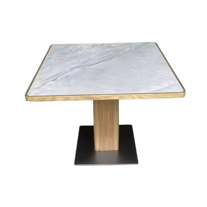 TB-115 Square Stone-Look Top Pedestal Restaurant Dining Table