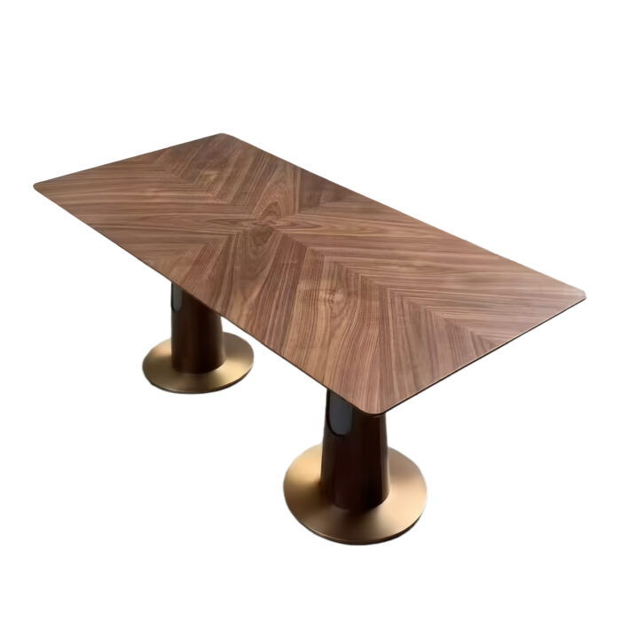 TB-117 Wood Finish Double Pedestal Restaurant Dining Table