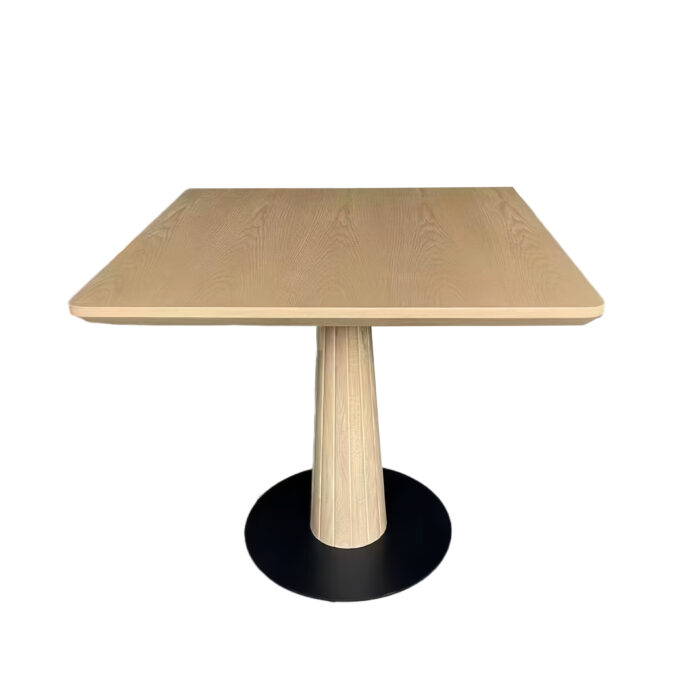 TB-118 Square Wood Finish Pedestal Restaurant Dining Table