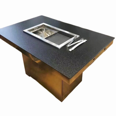 TB-121 Built-In Burner Opening Storage Base Restaurant Dining Table