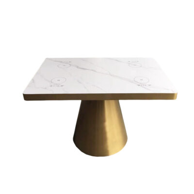 TB-122 Square Stone-Look Top Pedestal Restaurant Dining Table