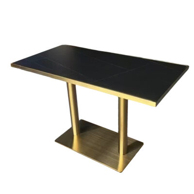 TB-130 Rectangular Top Double Metal Base Restaurant Dining Table
