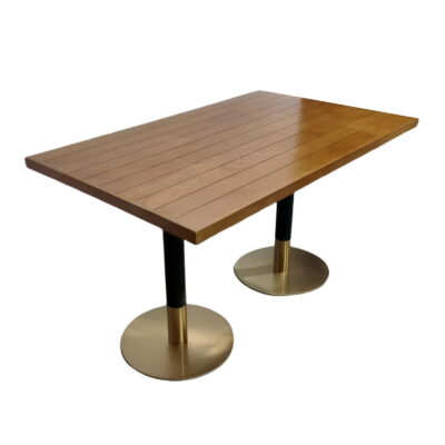 TB-134 Rectangular Wood-Finish Double Pedestal Restaurant Dining Table