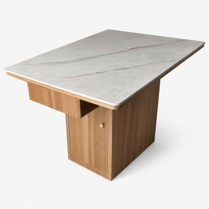 TB-178 Stone-Look Restaurant Dining Table with Drawers